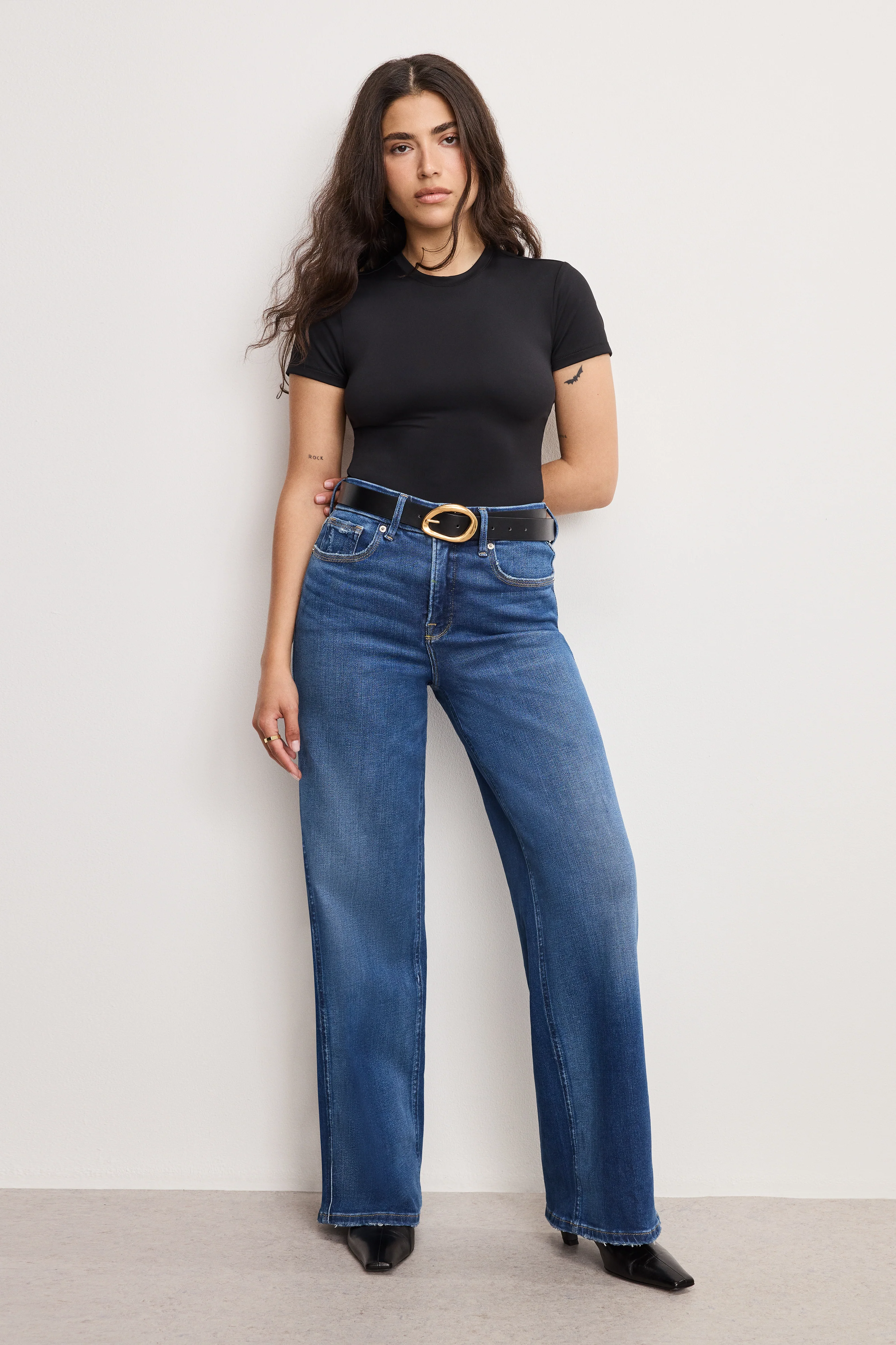 SOFT TECH GOOD PETITE SKATE WIDE JEANS | INDIGO891